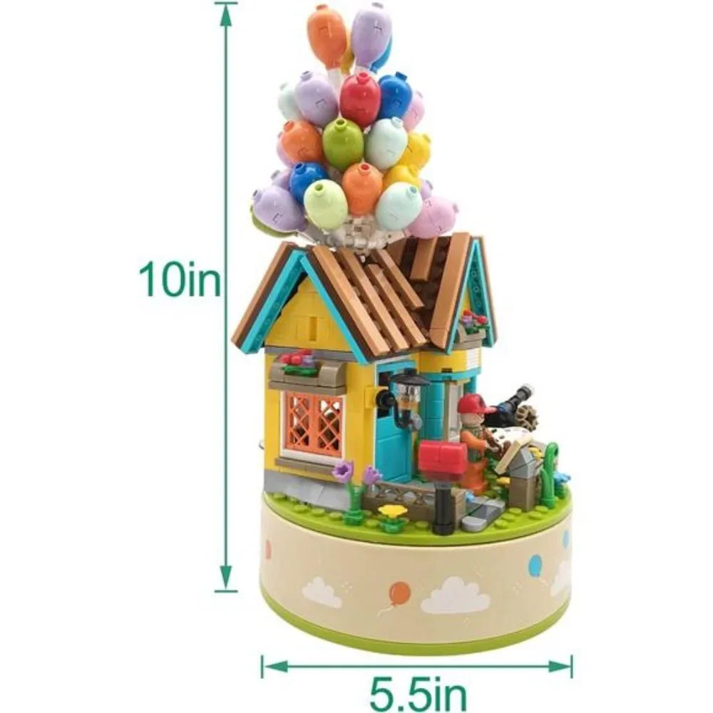 Music Box Set House Flowers Balloon Friends for Kids 8-14 Yrs, Building Blocks